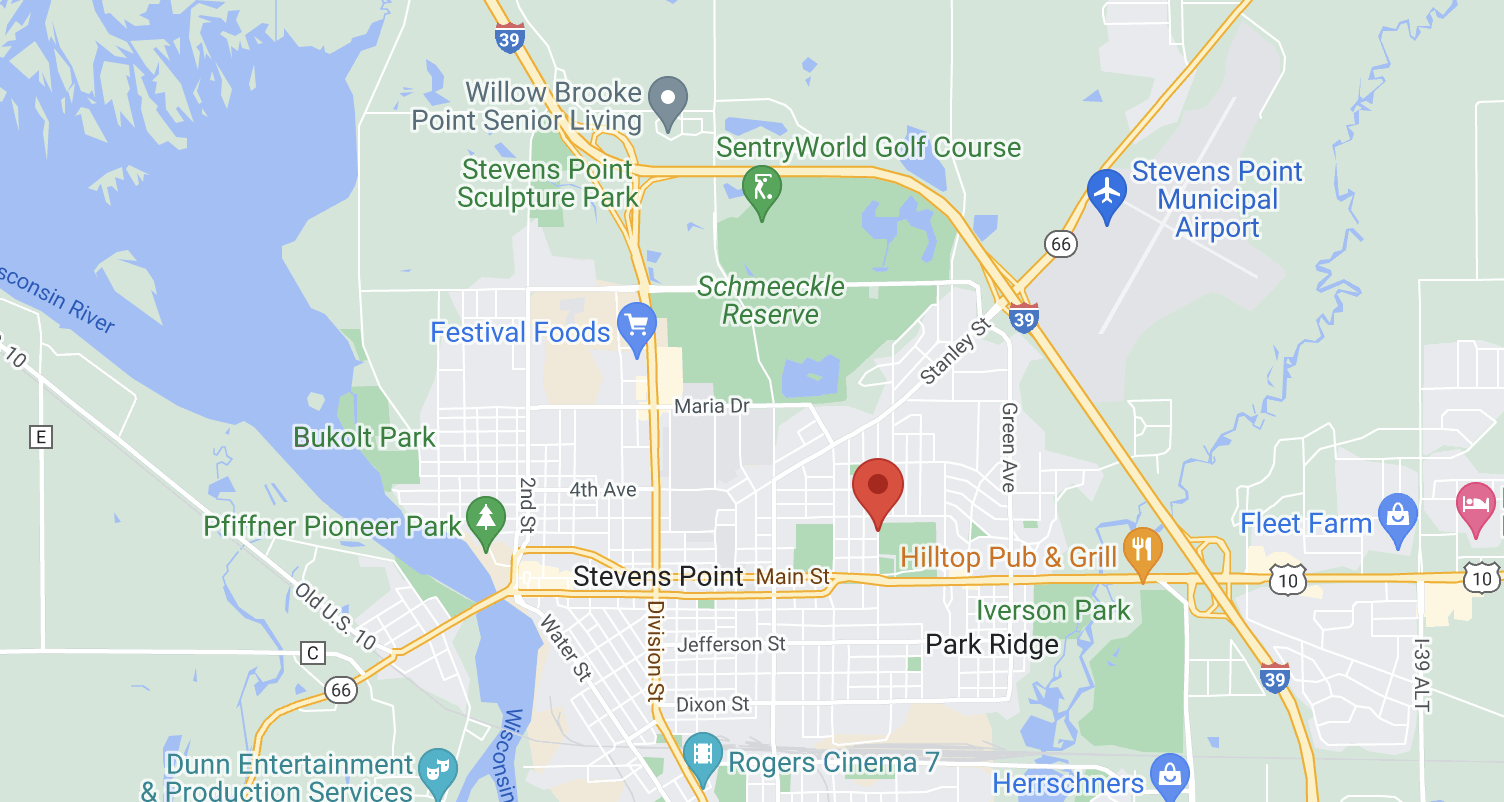 Aerial map of site in proximity to other attractions in town